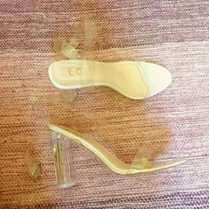 EGO clear strapped heels